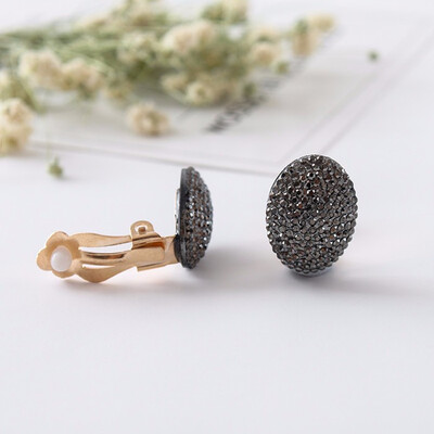 

Restoring ancient ways Japan&South Korea contracted bright black ear clip clip earrings geometry nightclub jewelry wholesale
