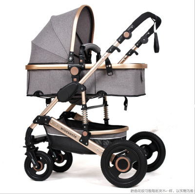 

Wisesonle baby stroller high view stroller baby can sit or lie flat on two sides light four-wheel vibration-absorbent trolley Cali