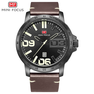 

MINI FOCUS Fashion Casual Leather Strap Men Quartz Watch MF0169G