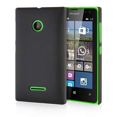 

MOONCASE Hard Rubberized Rubber Coating Devise Back ЧЕХОЛ ДЛЯ Nokia Lumia 532 Black