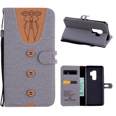 

MOONCASE Samsung Galaxy S9 stitching embossed womens leather case - gray