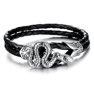 

Spirit Snake bracelet man retro leather bracelet