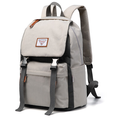 

Ninth City VNINE backpack ladies large capacity 13314 inch computer bag multi-function travel backpack big middle school students couple bag male VD8BV32989J beige with gray