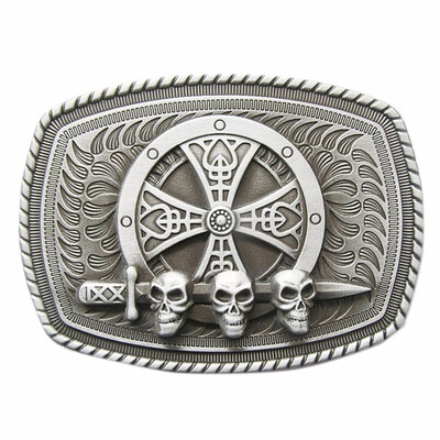 

New Vintage Celtic Shield Skull Sword Belt Buckle Gurtelschnalle Boucle de ceinture