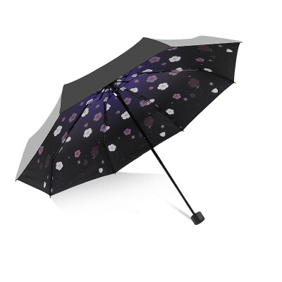 

Cmon cherry blossom 50 percent umbrella sun umbrella female sunscreen UV umbrella umbrella umbrella black plastic umbrella folding ultra light 8 bone five fold umbrella purple cherry black plastic