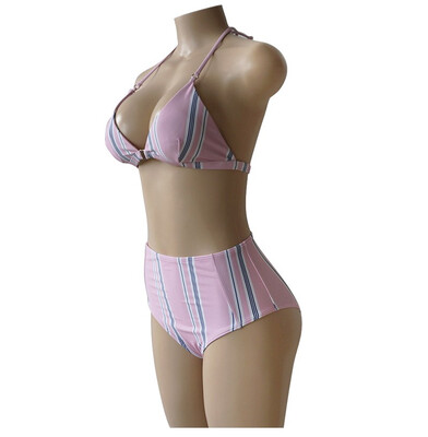 

New Bikini tight Sexy Stripes Knotted underwear European&American Explosion Model High Waist Beach Swimsuit