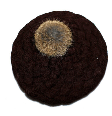 

Child Baby Boy Girl Bobble Hat Winter Raccoon Fur Knitted Ski Cap Beanie Beret