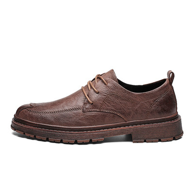 

Autumn Korean version of the trend of fashion casual top layer cowhide shoes personality wild England wind shoes