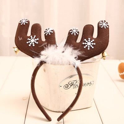 

Dome recall Christmas decorations Christmas headdress decoration Christmas tree package Christmas ornaments headdress feather bells antlers headband coffee