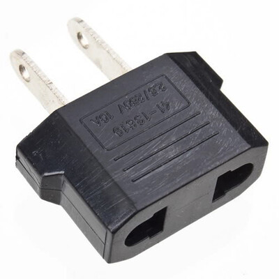 

ЕС США AC Power Plug адаптер адаптер дорожный преобразователь новый черный