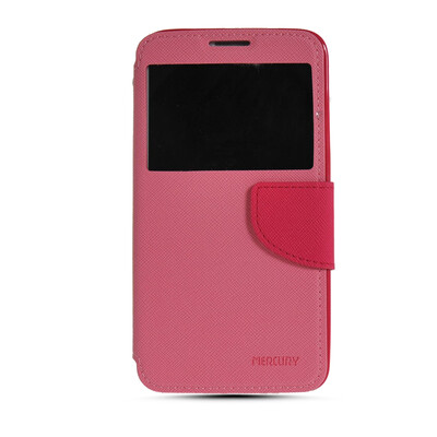 

MOONCASE Classic cross pattern Leather Side Flip Wallet Card Case Cover For Samsung Galaxy Note 3 Neo N7505 Pink