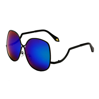 

FEIDU New OVERSIZED VB Fandia Sunglasses Women Metal Brand shades Victoria Beckham Twist arm Mirror Lenses Goggles UV400 GOLD