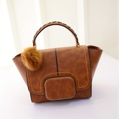 

Female messenger bag leather bags women shoulder bag retro fashion knitting wool ball bat bag handbag women tote bags