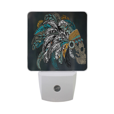 

ALAZA LED Night Light With Smart Dusk To Dawn SensorWatercolor Retro Scooter Car Pattern Plug In Night Light
