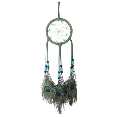 

UpperX Charming Dream Catcher With Peacock Feathers & Turquoise Bedroom Hanging Decor