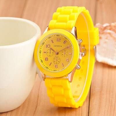 

New Men Women Geneva Silicone Rubber Jelly Gel Quartz Analog Sports Wrist Watch