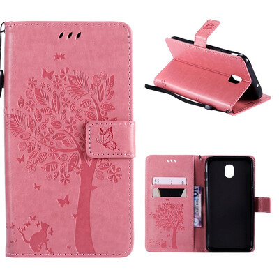 

MOONCASE Samsung Galaxy J7 2018 Embossed Cat&Bark Cover - Powder