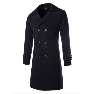 

Zogaa Men's Wool Coat Slim Double-breasted