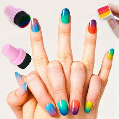 

DIY Design Nail Art Sponge Stamp Transfer Template Polish Stamper Decor Kit 1Set