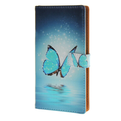 

MOONCASE ЧЕХОЛ ДЛЯ Sony Xperia M4 Blue Leather Flip Wallet Card Holder with Kickstand Back A01