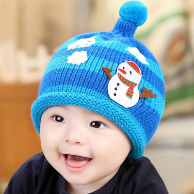 

Buebos Ninos 2015 New Autumn Winter Warm Baby Kid Hat Snow Flower Snowman Patten Toddler Beanie Cap Soft Crochet Knit Wool Cap