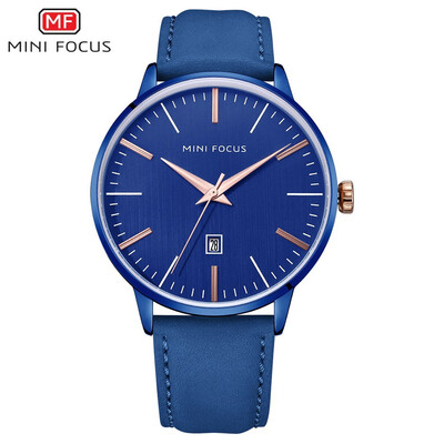 

MINI FOCUS Fashion Leather Strap Business Men Quartz Watch MF0115GL