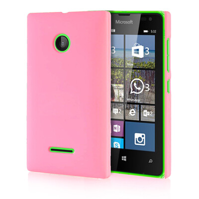 

MOONCASE Hard Rubberized Rubber Coating Devise Back ЧЕХОЛ ДЛЯ Nokia Lumia 532 Pink