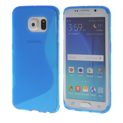 

MOONCASE  - Line Soft Silicone Gel TPU Protective Case Flexible Shell Protective Case Cover for Samsung Galaxy S6 Edge Blue