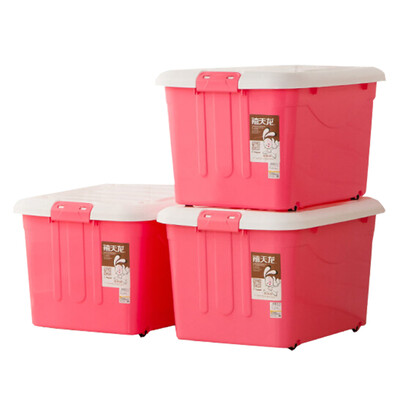 

Citylong plastic storage box finishing box large storage box 3 Pack environmental protection material pink 60L 6063