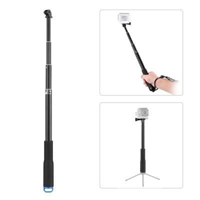 

LDX-808 Aluminum Alloy Selfie Stick 4-Section Extendible Handheld Selfie Stick with Remote Controller Clip 36cm-110cm for GoPro He