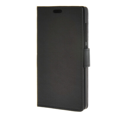 

MOONCASE Vivid colors Leather Wallet Card Slot Bracket Back Case Cover for Nokia Lumia 540 N540 Black