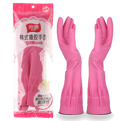 

【Jingdong Supermarket】 Yun Lei gloves imported natural rubber lengthened thick printing Korean gloves (medium) 36 * 10cm 11059