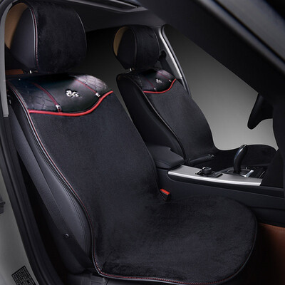 

Yuma Yuma Kirin series winter tie-free short plush car seat cushion five-seat universal black factory straight hair