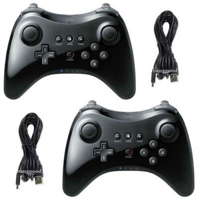 

Nintendo Wii U про черный контролера Bluetooth двойной аналоговых геймпад новых