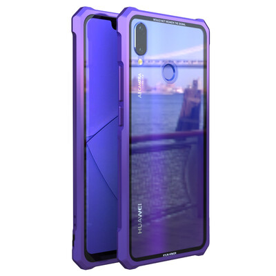 

LUPHIE Brand Phone Case For Samsung Galaxy Note 9 Aluminum Metal Bumper Clear Tempered Glass Back Cover Shockproof Case