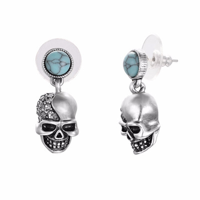 

Yoursfs Eyes Skull Earrings Small Jewelry Rose Gold Color Trendy Shining CZ Crystal Stud Earrings Gift
