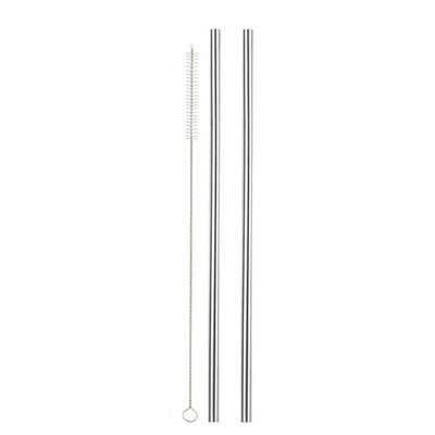 

2pcs Stainless Steel Straws Reusable Eco-friendly StraightBent Drinking Metal Straws with Cleaning Brush 1