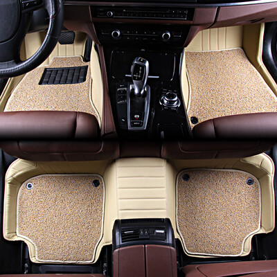 

Kang car treasure car mats all surrounded by leather car special beige manufacturers custom straight hair