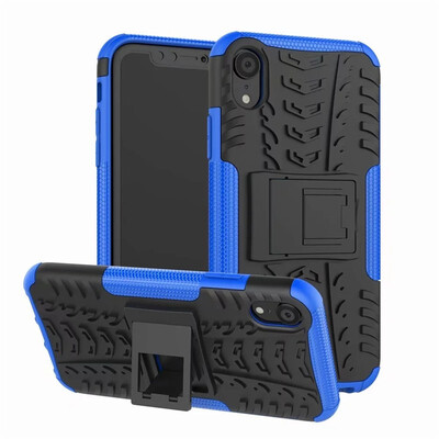 

Fecoprior Case For iPhone XR Back Cover Stand Silicon TPU PC Armor Heavy Rugged Phone Celulars Fundas Coque