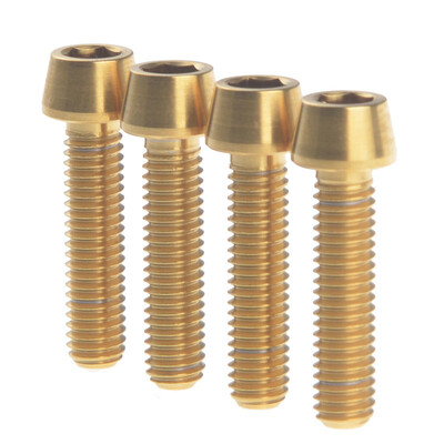 

4 Pieces M6x25 Titanium Ti Screw Rainbow Gold Gr5 Allen Hex Tapered Socket Cap Head Bolts