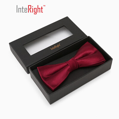 

INTERIGHT mens dress business British wind bow tie silk groom wedding banquet silk bow tie red