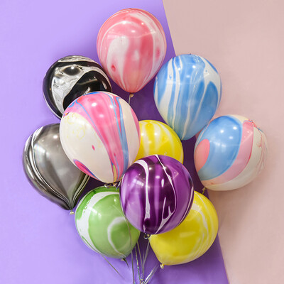 

Jiamo Agate Balloon Set Birthday Party Wedding Celebration Arrangement Venue 50 Pack Colorful Clouds Send Ribbon Dispensing Pump