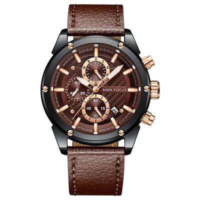 

BOFUTE Male Watches Business Watch Quartz Watches Japanese Movement Waterproof Luminous Calendar Genuine Leather Strap 0161G
