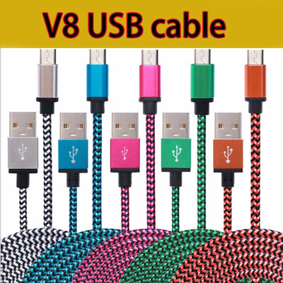

1M2M3M TYPE C Micro USB Cable Nylon Colorful Braided V8 Data Sync High Speed Charger Cord 3FT1M 2M6FT 3M10FT For Samsung S8 S