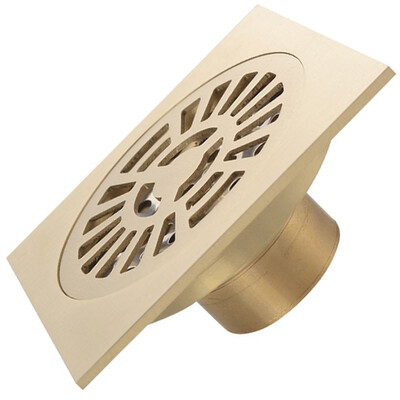 

(MEJUE) Z-4115 full copper square deodorant floor drain toilet kitchen balcony floor leakage gold single use