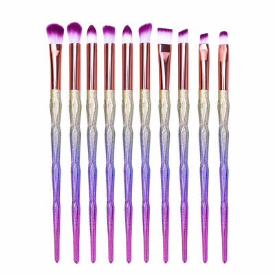 

10 Pcslot Makeup Brushes Set Diamond Eye Shadow Powder Foundation Concealer Blush Lip Cosmetic Make Up Kwasten Sets