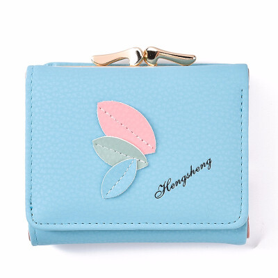 

Short wallet lady wallet ladys pocket small fresh zipper folding wallet