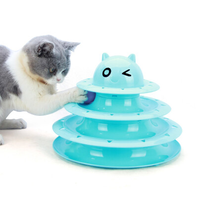 

Dipper pet cat toy cat turntable ball three-layer cat supplies funny cat track ball artifact cat kitten park blue