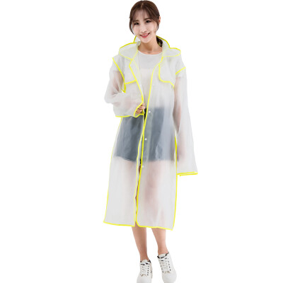 

Yuhang YUHANG outdoor EVA raincoat hiking hiking adult translucent fashion raincoat thick non-disposable raincoat men&women long hooded X VA616 yellow edging