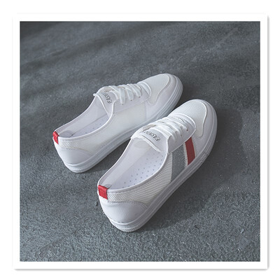 

2018 hollow white shoes female breathable mesh casual mesh shoes shallow mouth wild casual shoes